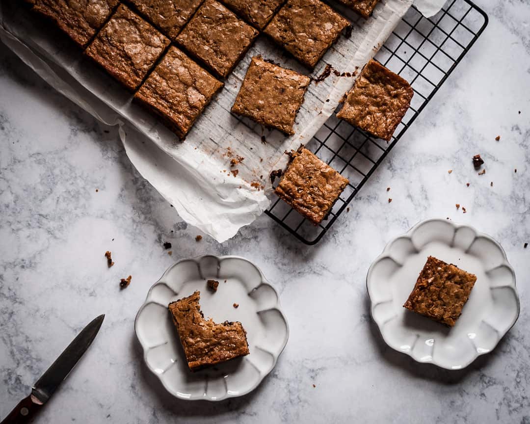 butterscotch dark chocolate bars cooling on a rack