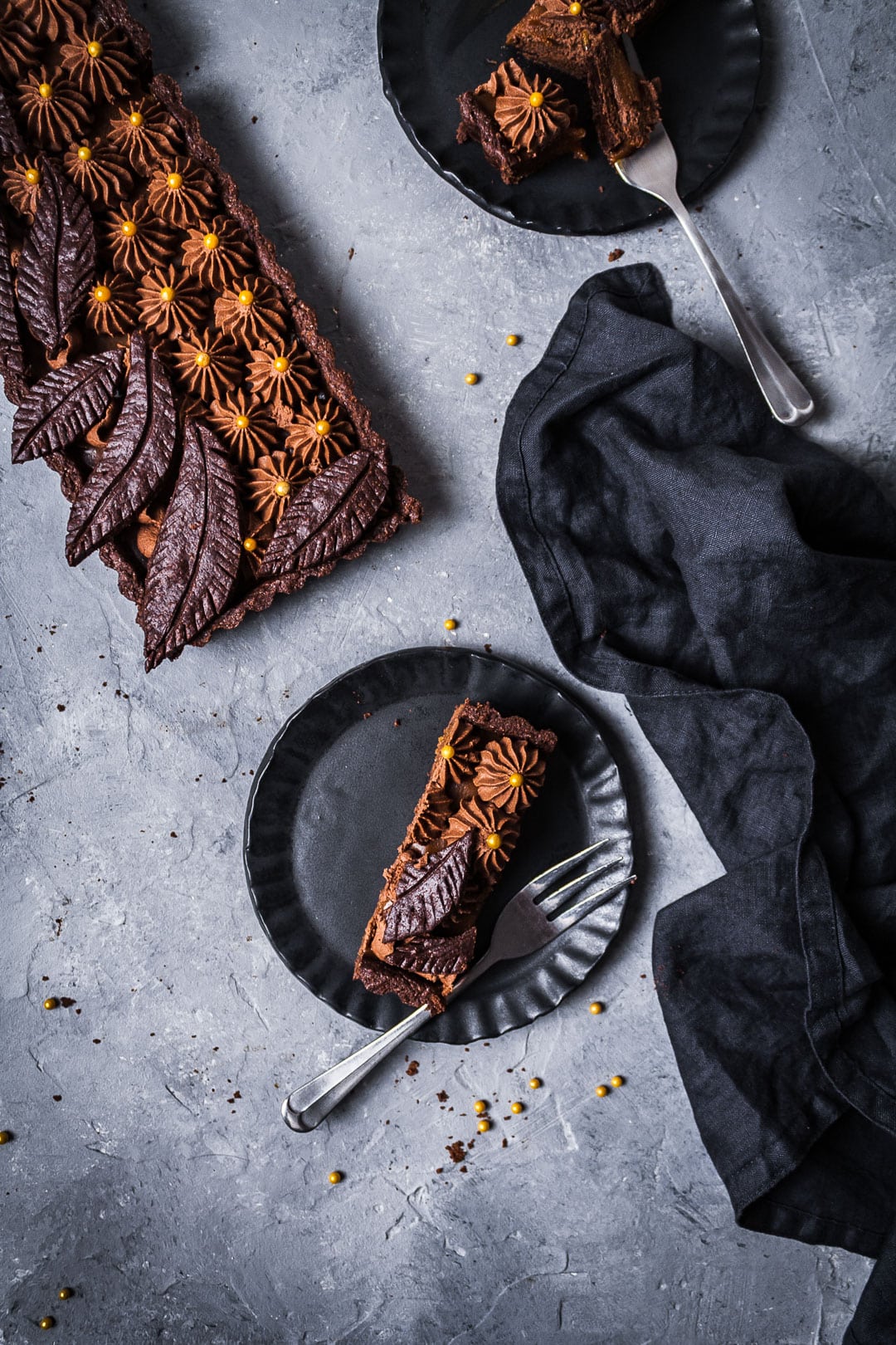 Salted Caramel Chocolate Tart with Whipped Chocolate Ganache