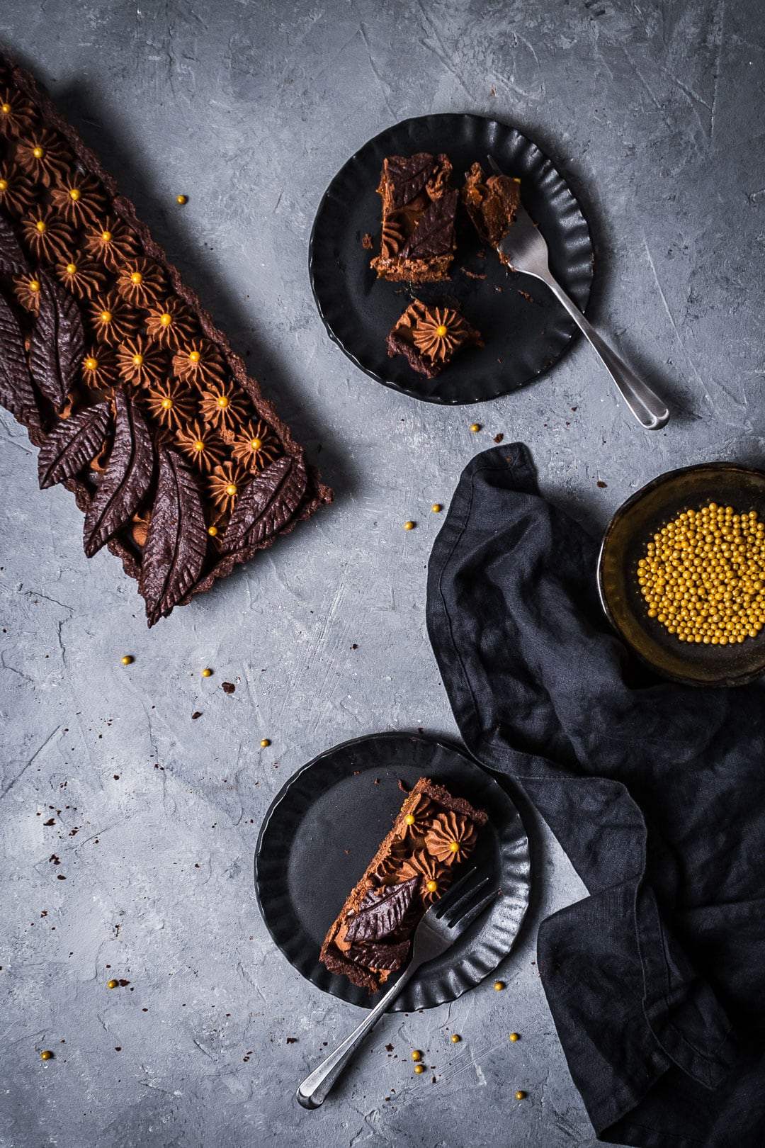 Salted Caramel Chocolate Tart with Whipped Chocolate Ganache