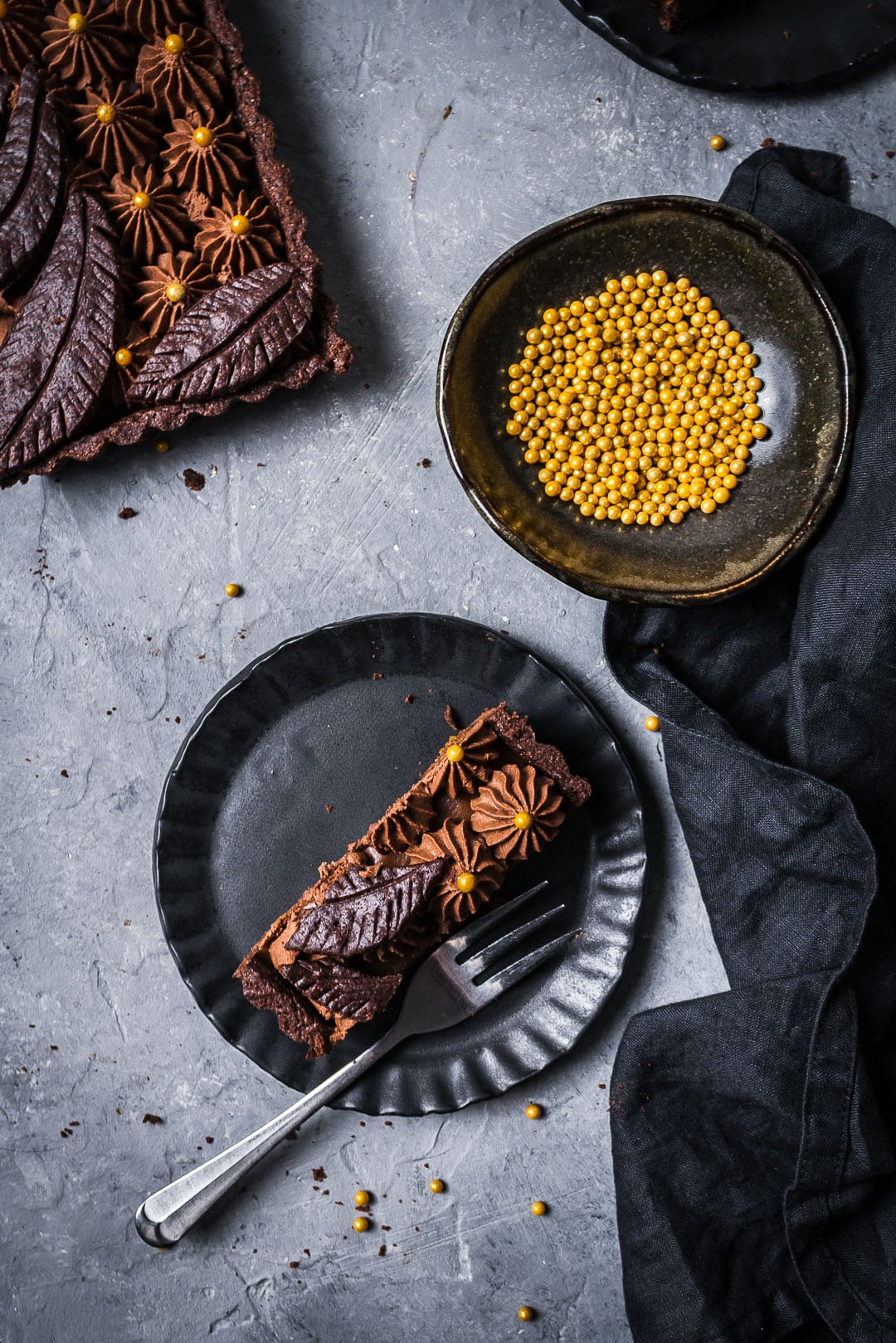 Salted Caramel Chocolate Tart with Whipped Chocolate Ganache