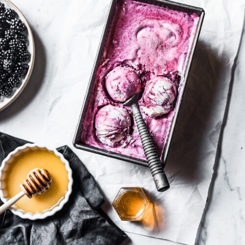 Honey Blackberry Mascarpone Ice Cream The Floured Table