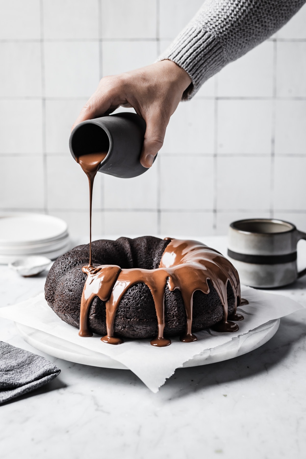 Chocolate Olive Oil Cake with Blood Orange Glaze - Bake from Scratch