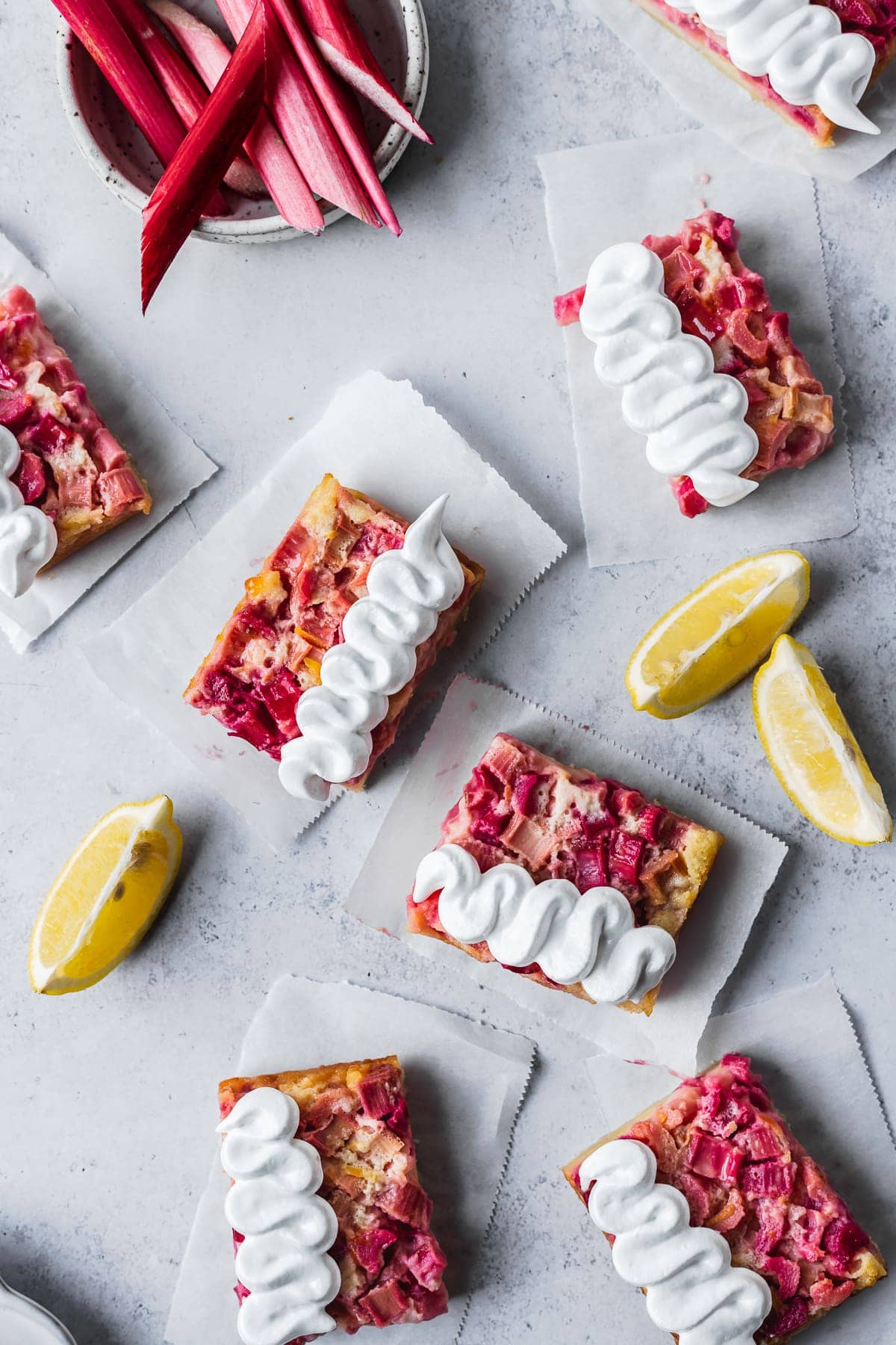 Sliced bar cookies with piped zigzag meringue decorations on top