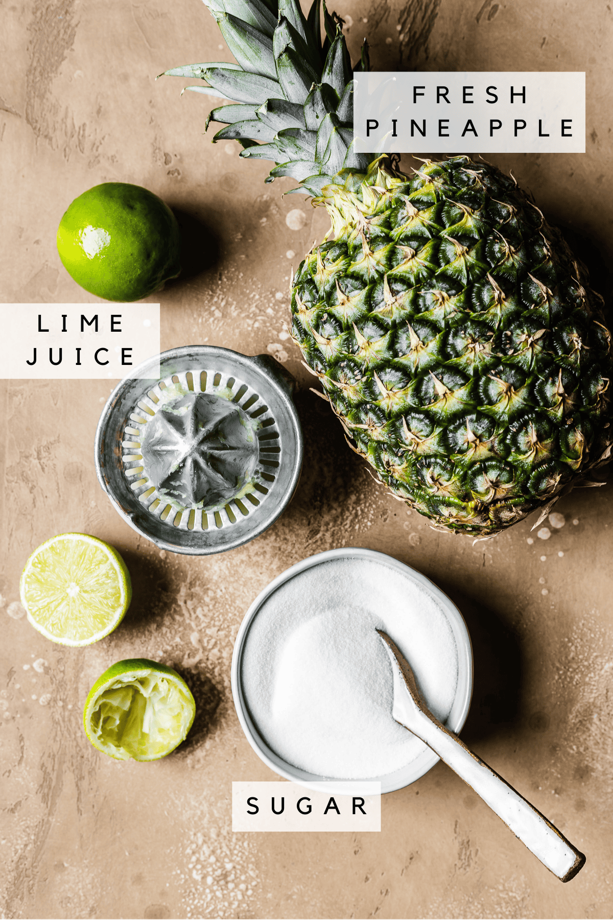 Ingredients for pineapple jam.