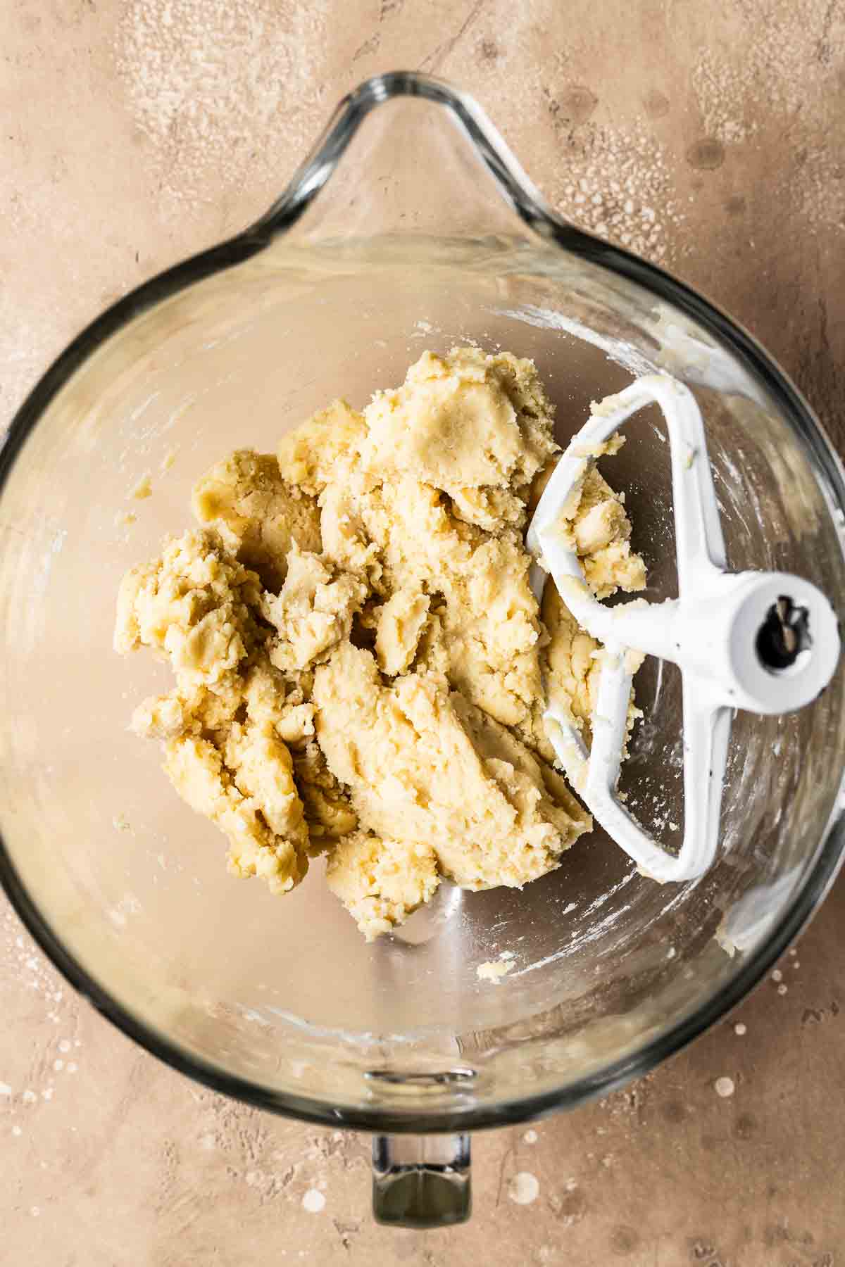 Finished nussecken dough in mixing bowl.