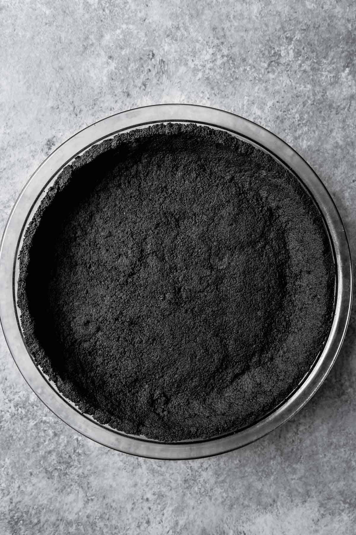 A baked cookie crumb crust.